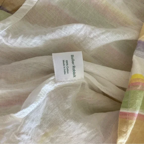 Roller Rabbit 100% cotton Rainbow Striped Ruffle Sleeve Dress size XS - Picture 8 of 8